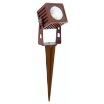 Zas Beneito 7W IP65 quadratischer LED-Strahler, Cortenfarbe