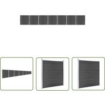 The Living Store Zaunelement Set Wpc 1218x186 Cm Schwarz - Zaunelement - Gartenzaun - Wpc Zaun - Holzzaunt - Privacy Screen