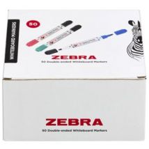 Zebra Double Ended Whiteboard Marker Assorted (Pack of 50)