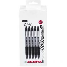 Zebra Z-Grip Smooth Ballpen 1mm Bk, Pack of 50