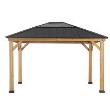 Zedernholz Gazebo Bruri In Anthrazit - 336cm X 394cm