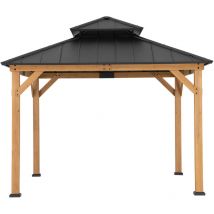 Zedernholz Gazebo kaps in Anthrazit - 330cm x 330cm