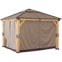 Sunjoy – Vorhang für Pavillon – 310cm x 220cm – 100% Premium-Polyester – UV- und wasserbeständig