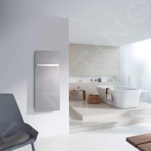 Zehnder Vitalo Bar - Radiateur de salle de bains 1250 x 600 mm, droit, raccord central 50 mm, laqué blanc VIP-125-060