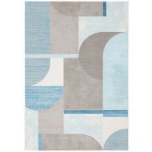 Mastercraft - Kampala Hill Geometric Area Rug for Living Room Bedroom Bright Modern Rugs Blue 160x230cm