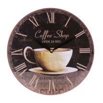 Buri - Zeitlose Wanduhr Ø29cm Landhausstil Shabby Vintage Antik Küchenuhr Holzuhr Deko - Coffee Shop