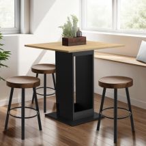 Zelie mesa de comedor cuadrada 4 personas madera y negro 65 cm