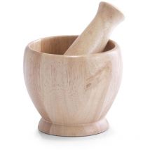 Zeller - Mortier de cuisine avec pilon, bois de caoutchouc