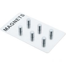 Magnet Edelstahl extra-stark auch für Glasmagnettafeln ,8cm silber 6 Stück