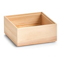 Zeller – Ordnungsbox aus Kiefernholz – 15 cm x 15 cm x 7 cm – Robuste und pflegeleichte Aufbewahrungslösung