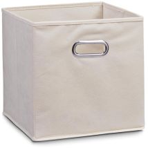 Panier de rangement 28 x 28 x 28 cm – Vlies et métal chromé – Salle de bain et WC – Zeller
