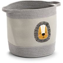Aufbewahrungskorb Löwe – 30 cm hoch – 30 cm Durchmesser – 90% Polyester, 10% Baumwolle – grau – Zeller