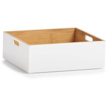 Boîte de rangement en bambou blanc – 30x27x10,5 cm – Longueur, Matières, Largeur, Hauteur – Zeller Present