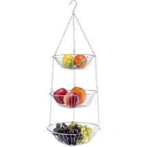 Zeller - Korb zum Hängen chrom 3 Körbe 72cm Ø25,5cm silber