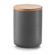 Zeller Vorratsdose mit Bamboodeckel, 650 ml, Keramik, 10 x 10 x 13,5 cm