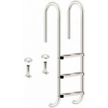 Scala per piscina in acciaio inox con 3 gradini 50 x 26,5 x 132 cm - Zelsius