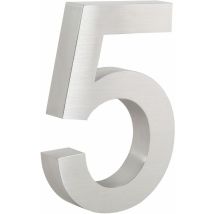 Edelstahl Hausnummer "5", 13 X 20 Cm, Silber - Zelsius