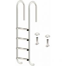 Edelstahl Poolleiter mit 4 Stufen, 50 x 26,5 x 157 cm, mit Rutschsicherung, Pool Einstieg - Zelsius
