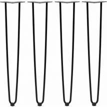 Zelsius - Juego de 4 patas de horquilla, 71 cm, negro, patas de mesa de 2 travesaños