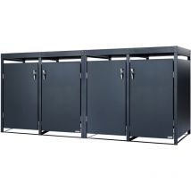 Zelsius - Mülltonnenbox mit Pflanzdach für vier 120 - 240 Liter Mülltonnen, Anthrazit ral 7016