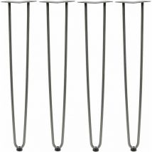 Set di 4 gambe a forcella, 71 cm, acciaio grezzo, 2 gambe da tavolo a puntone - Zelsius