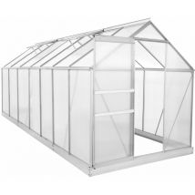 Zelsius - Set: - Invernadero de aluminio, 430 x 190 cm, incl. cimientos