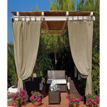 Vorhang für Pavillon mit Schlaufen und Knöpfen Typ 'Lux' Cm.140 x H.270 - Creme
