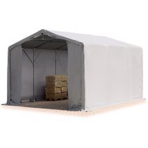 Zelthalle 6x6m Lagerzelt Industriezelt 3m Seitenhöhe pvc Plane 850 n grau 100% wasserdicht Ganzjahreszelt mit Reißverschlusstor