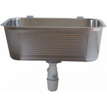 Zelvo - Edelstahl Ausgussbecken 630 x 530 x 250 mm 55 l Waschbecken Garten