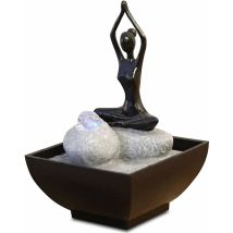 Sunchine - Zen'light Yoga2 - Fontana In Poliresina, 12 X 12 X 17 Cm, Colore: Nero