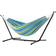 Galapagos Self-Supporting Stoff Hängematte Stahlrahmen und Aufbewahrungstasche Grün Schattierungen - Zendea
