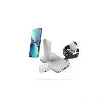 Chargeur 3en1 en Aluminium certifié Qi/MFi pour 1 téléphone, Apple AirPods + Apple Watch - Apple & Samsung Fast Charging - pour Tous téléphones