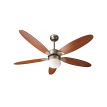 Ventilatore da soffitto Zephir zfr911b 5 pale con luce 60w Ø130cm marrone