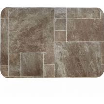 Eternalparquet - Zerbino 3D, tappeto in vinile antiusura, inassorbente, antiscivolo-gress nocciola 50x110