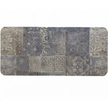 Eternalparquet - Zerbino 3D, tappeto in vinile antiusura, inassorbente, antiscivolo-cementine blu 50x110