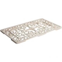 Zerbino in ghisa grande ingresso casa anticato esterno mezzaluna rettangolare bianco ruggine tappetino tappeto antiscivolo