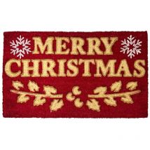 Okaffarefatto - Zerbino classico rettangolare in cocco merry christmas cm 45 x cm 75