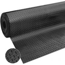 Emmevi Mv S.p.a. - Zerbino Gomma Tappeto Isolante Antiurto Antiscivolo Copri Pavimento Varie Misure Nero Lamiera Gomma - 120x450 cm