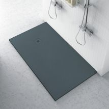 Ferrari Srl - Receveur de douche zéro plan minéral 800x 900 anthracite en plan minéral avec caillebotis assorti
