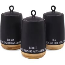 Ensemble De 3 Récipients En Céramique Pour Café, Thé Et Sucre Maestro Eco Style Mr-20029-03cs