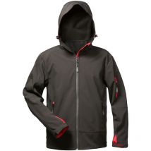 Zeta Softshell-Jacke mit Kapuze Elysee Schwarz/Rot, Gr.XXL