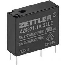 AZ9371-1A-24DE Relais pour circuits imprimés 24 v/dc 5 a 1 no (t) 1 pc(s) Y746512 - Zettler Electronics