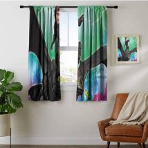 ZhiHdecor Hiccup and Toothless Blackout Curtains Artwork 1F Curtains de blackout de chambre d'enfant Bedroom