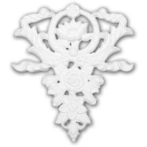 Profhome Zierelement 160037 Rokoko Barock Stil weiß – 27,1cm x 29,7cm x 2,1cm – Polyurethan-Hartschaum – Innen- und Außenbereich