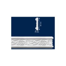 Wiesemann Zierleiste Wandleiste Nappa Valley 15 x 80 mm – Polystyrol – dekorativ für Wände und Decken – einfache Montage