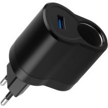 Zigarettenanzünderadapter (220 V Auf 12 V), Wechselstrom-gleichstrom-wandler Mit Eu-stecker, Universal-autoladegerät, Gps, Kamera, Usb