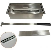 Bruciatore Bioetanolo 90m3, per Camino 1.5 lt in Acciaio, Biocamino 3,5 kW – cm 30x12x8 - gray - ZIK