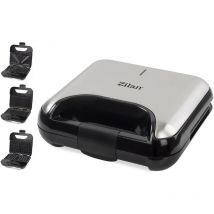 Zilan - 3 in 1 Sandwich Maker 800 Watt 3 austauschbaren Platten Waffeleisen Sandwichmaker Panini Grill Antihaftbeschichtet