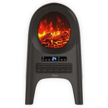Zilan - Design Keramik Heizlüfter mit 3D Kaminfeuer 2000 Watt Mit Fernbedienung Animationseffekt Heizlüfter Schnellheizer 8h Timer LED-Display