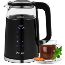 Zilan - Wasserkocher Glas mit Temperatureinstellung (40°C-100°C) 1,7 Liter Teekocher Warmhaltefunktion led Display mit Temperaturwahl 2200 Watt 100%